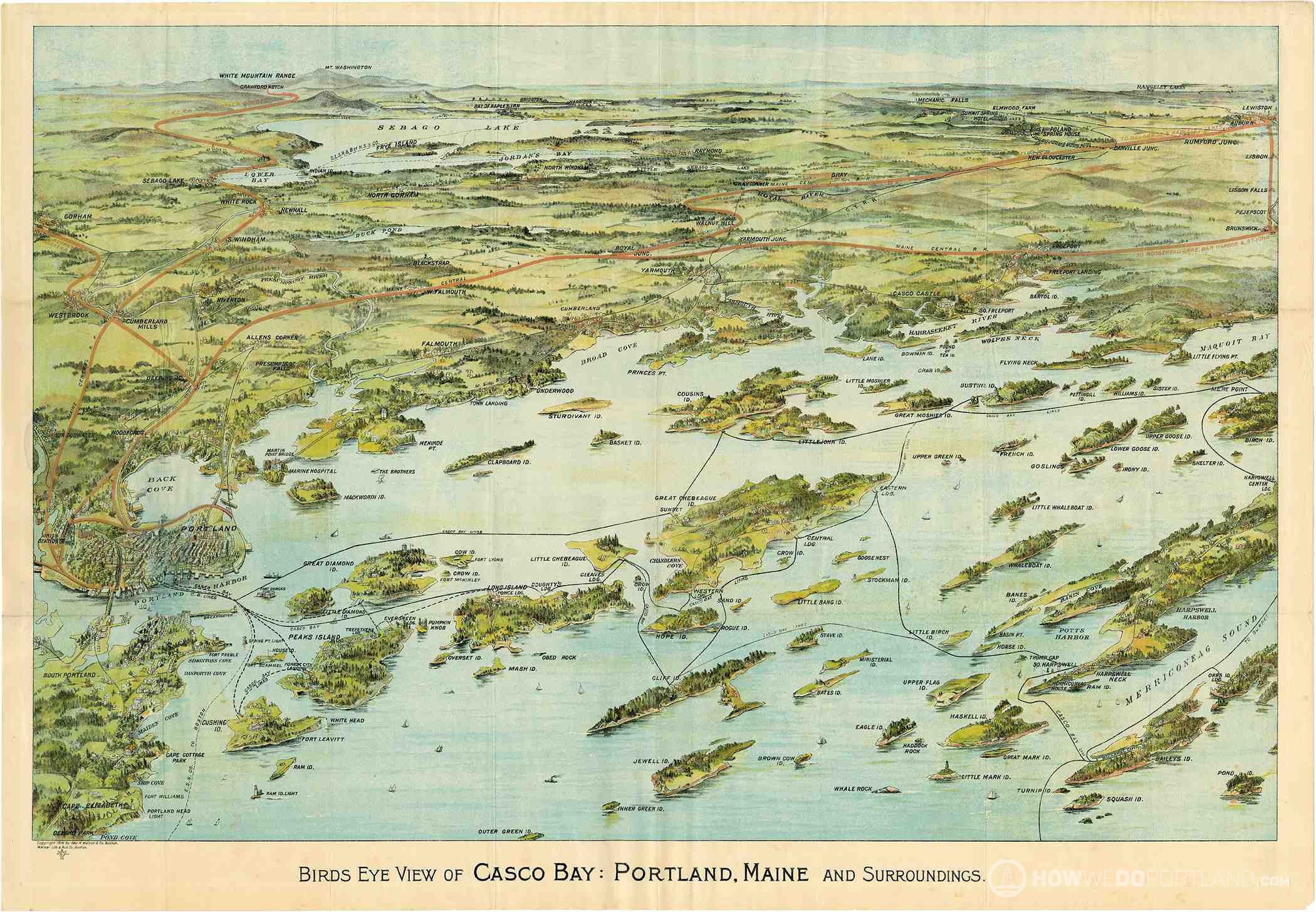 Historical Map of Casco Bay (1906)