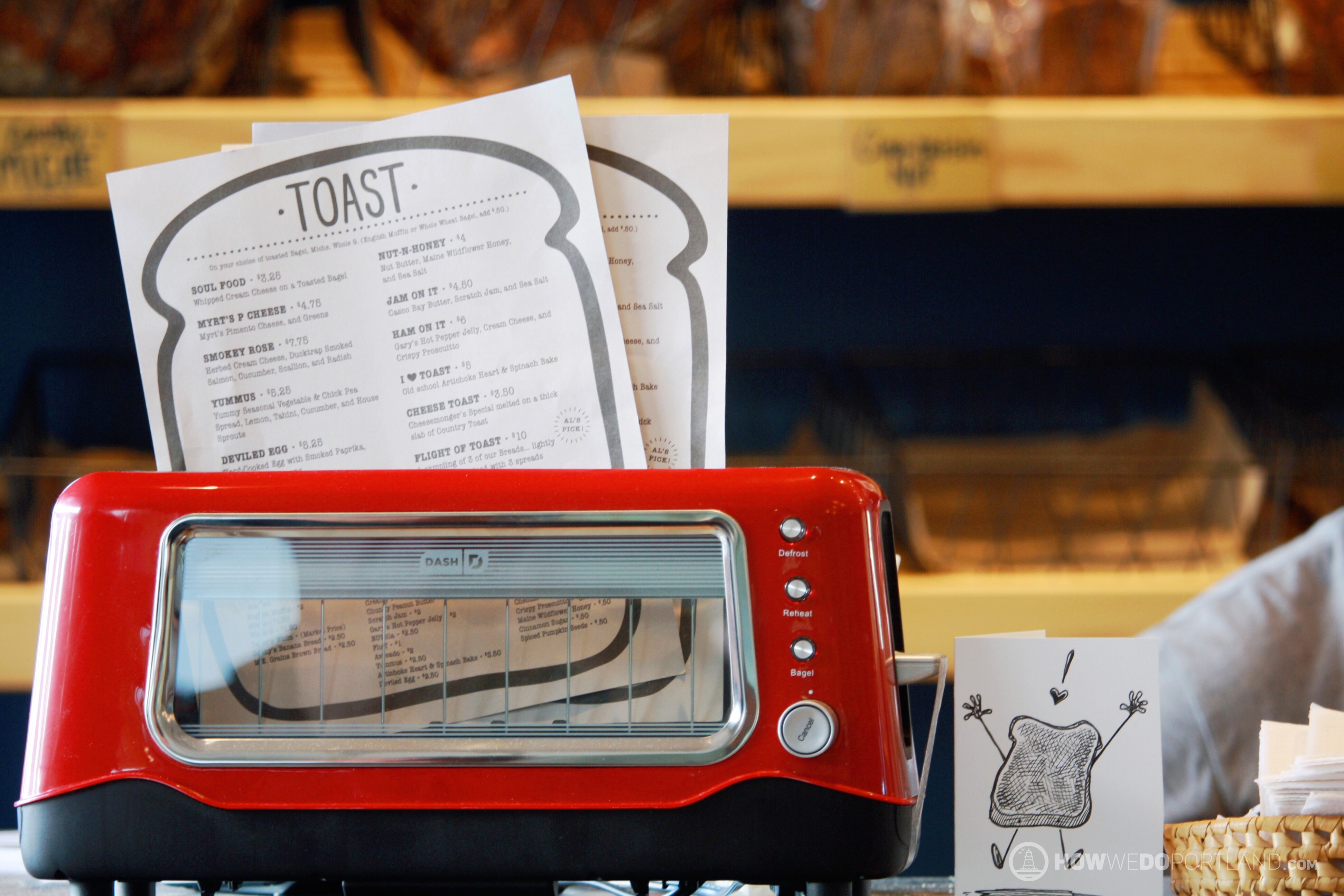 Counter Menu Toast Bar South Portland