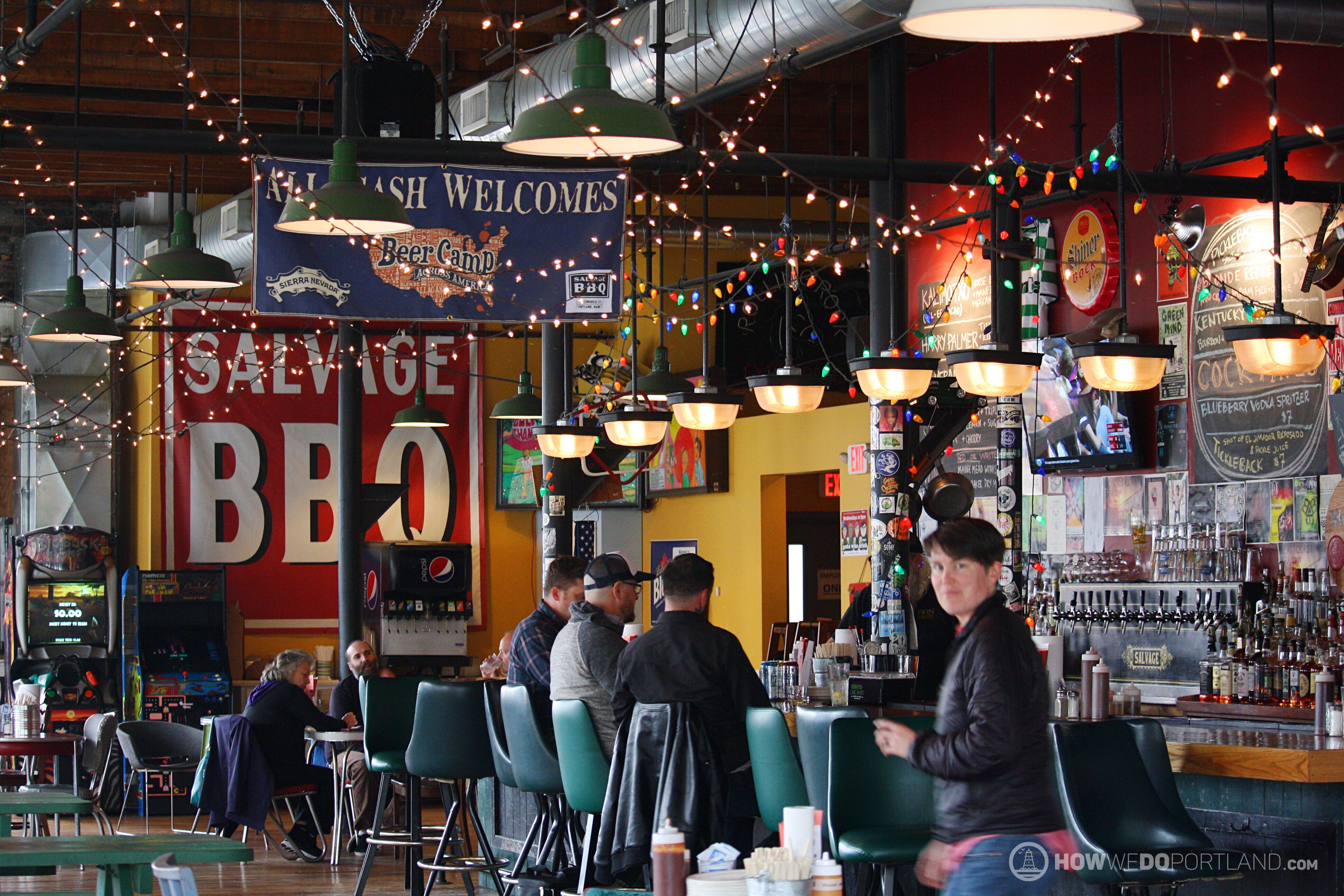 Inside Salvage BBQ Portland Maine